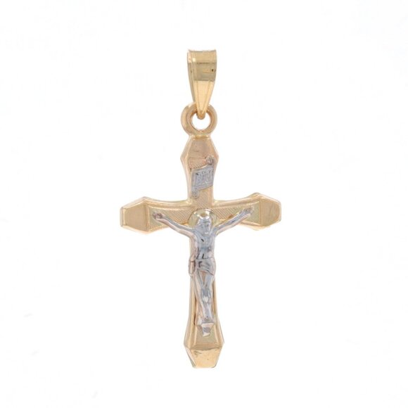 Yellow Gold Crucifix Pendant - 14k Faith - Picture 1 of 4